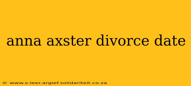 anna axster divorce date