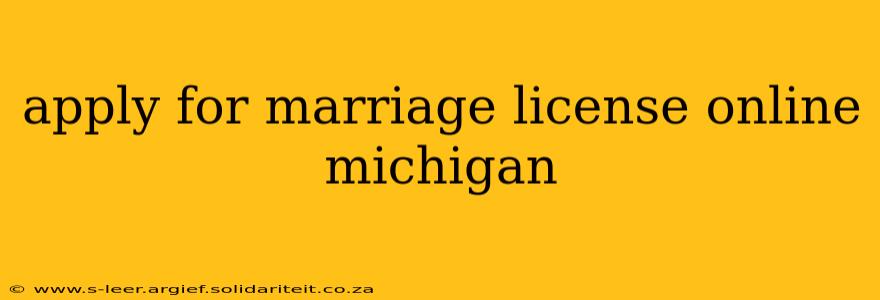 apply for marriage license online michigan