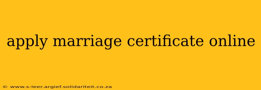 apply marriage certificate online