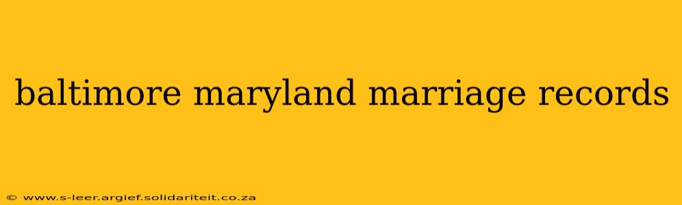 baltimore maryland marriage records