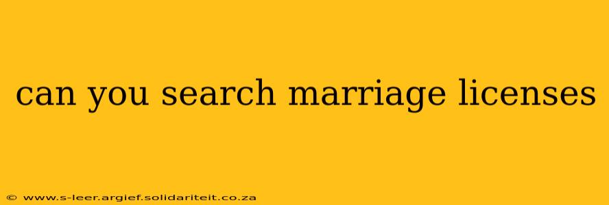 can you search marriage licenses