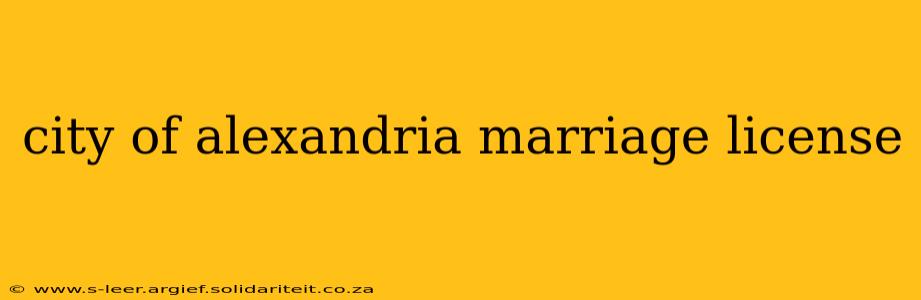 city of alexandria marriage license