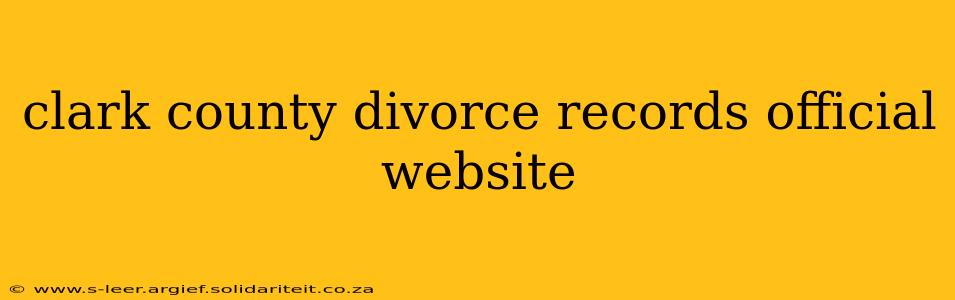 clark county divorce records official website