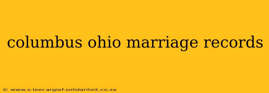 columbus ohio marriage records
