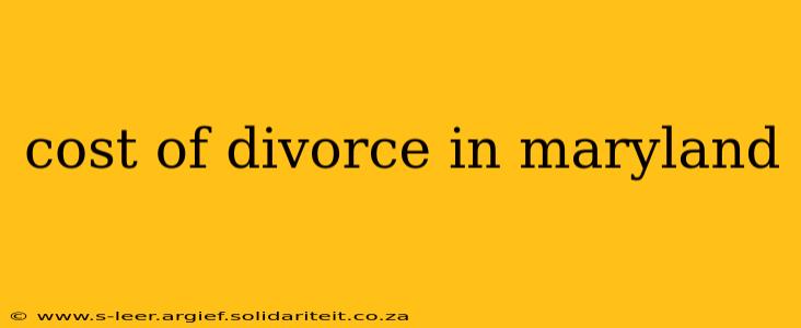 cost of divorce in maryland