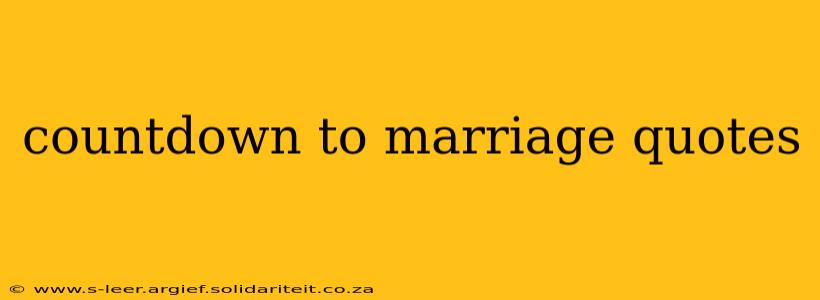 countdown to marriage quotes