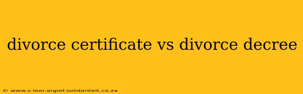 divorce certificate vs divorce decree