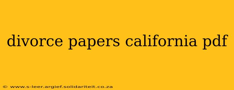 divorce papers california pdf