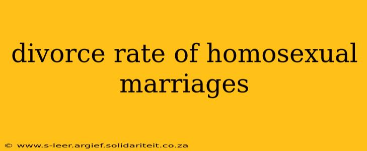 divorce rate of homosexual marriages