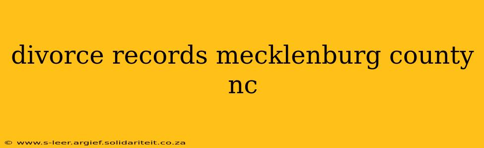 divorce records mecklenburg county nc