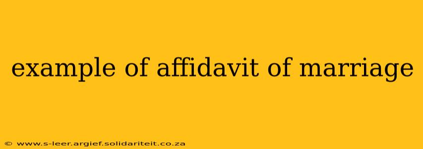 example of affidavit of marriage