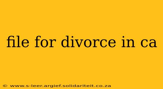 file for divorce in ca