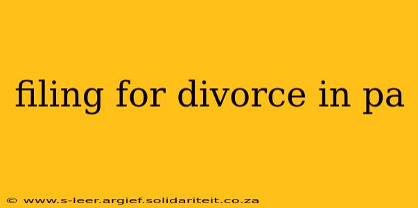 filing for divorce in pa