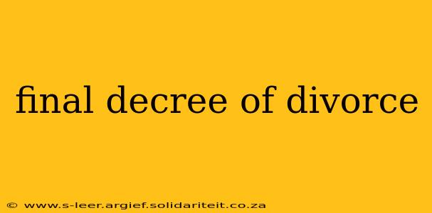 final decree of divorce