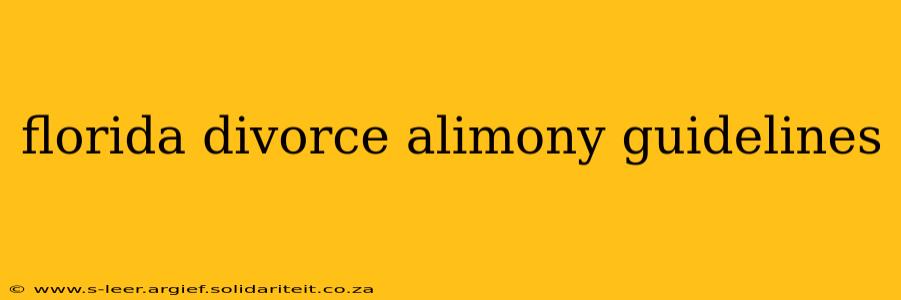 florida divorce alimony guidelines
