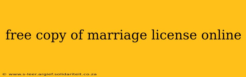 free copy of marriage license online
