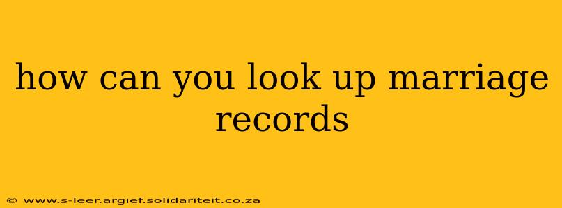 how can you look up marriage records