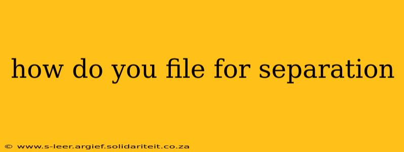 how do you file for separation