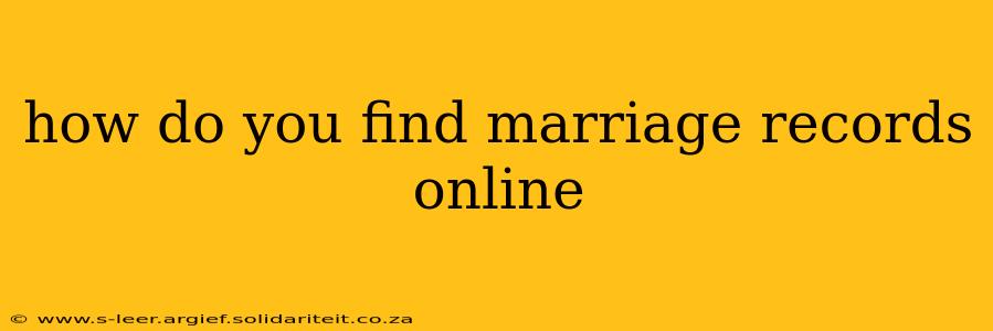 how do you find marriage records online