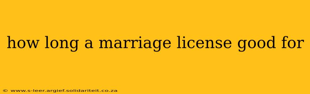how long a marriage license good for