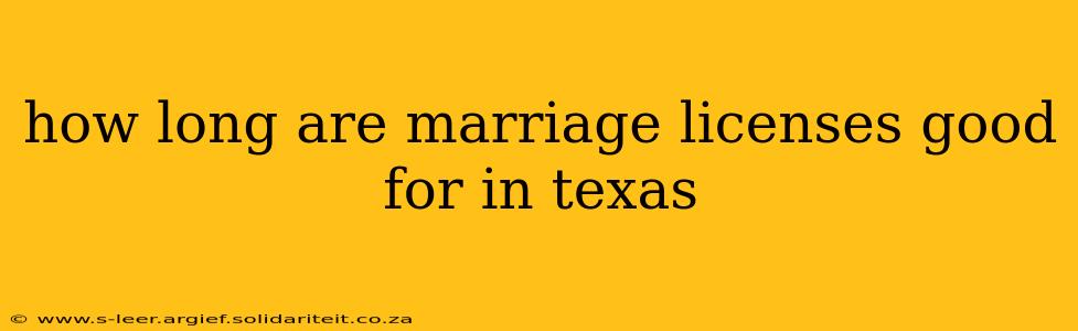 how long are marriage licenses good for in texas