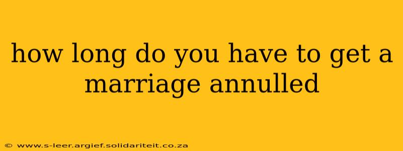 how long do you have to get a marriage annulled