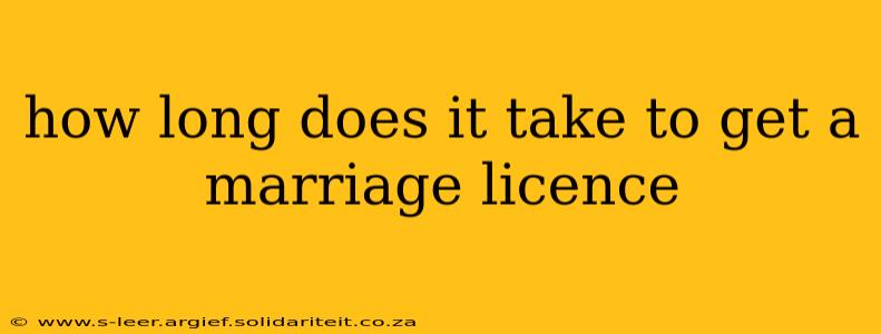 how long does it take to get a marriage licence