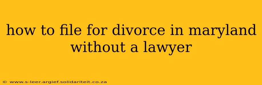 how to file for divorce in maryland without a lawyer