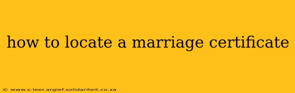 how to locate a marriage certificate