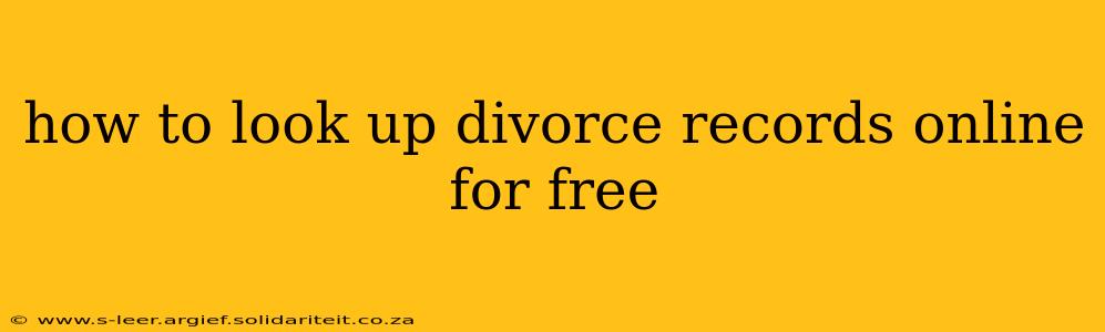 how to look up divorce records online for free