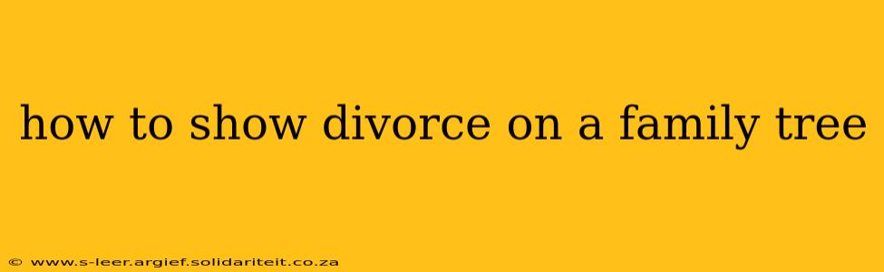 how to show divorce on a family tree