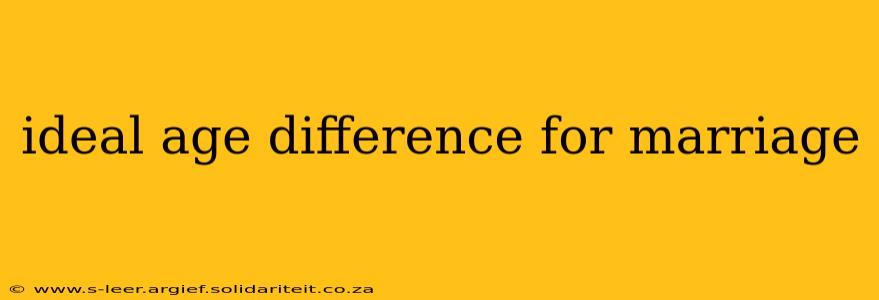 ideal age difference for marriage