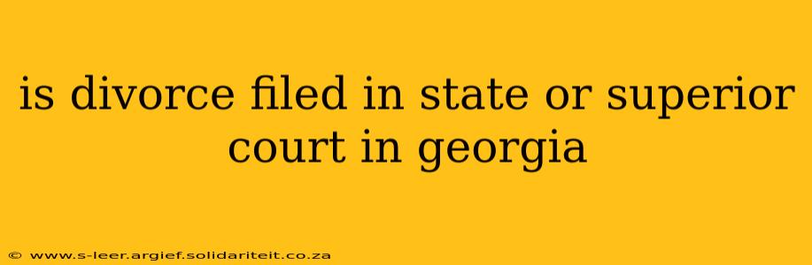 is divorce filed in state or superior court in georgia