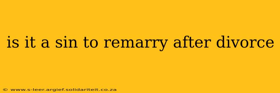 is it a sin to remarry after divorce