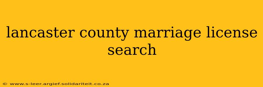 lancaster county marriage license search