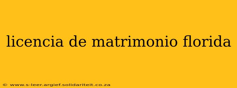 licencia de matrimonio florida