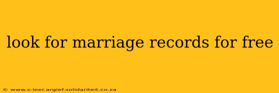 look for marriage records for free