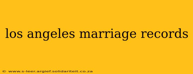 los angeles marriage records