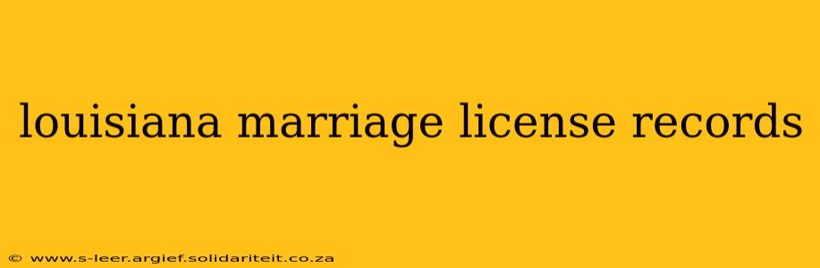 louisiana marriage license records
