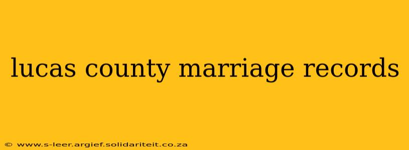 lucas county marriage records