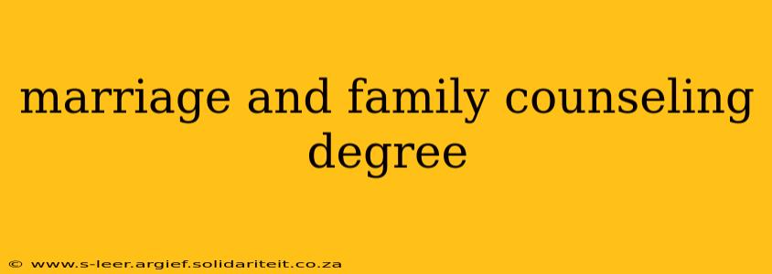 marriage and family counseling degree