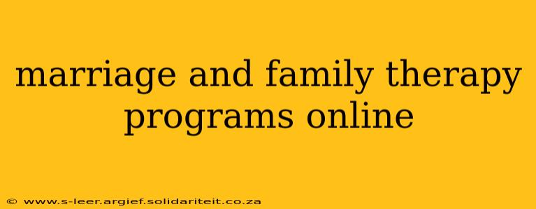 marriage and family therapy programs online