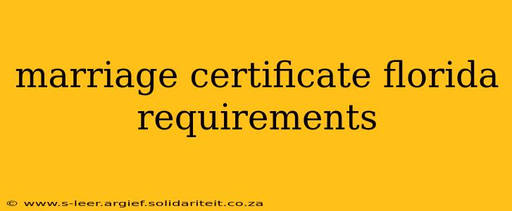 marriage certificate florida requirements