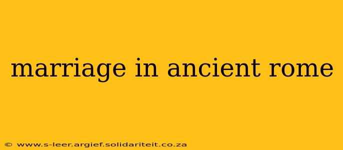 marriage in ancient rome