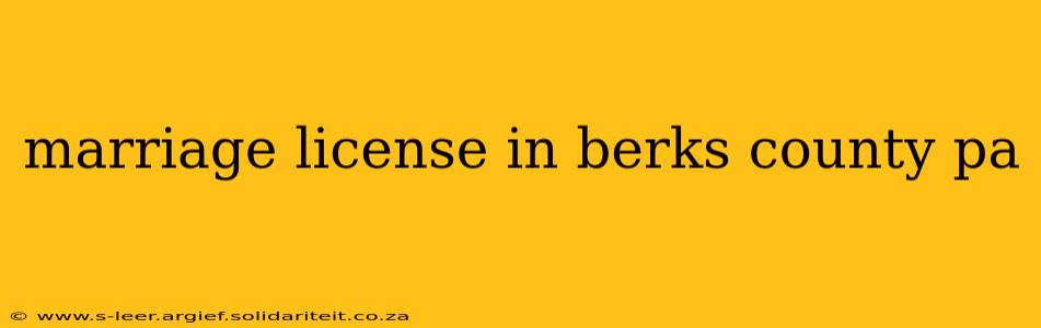 marriage license in berks county pa