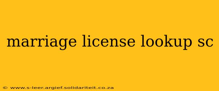 marriage license lookup sc