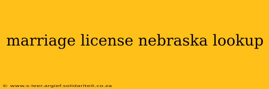marriage license nebraska lookup