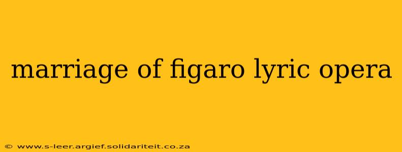 marriage of figaro lyric opera