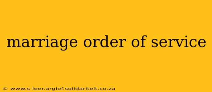 marriage order of service