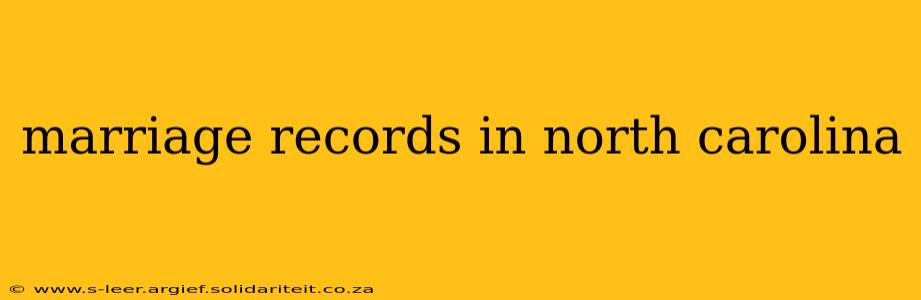 marriage records in north carolina